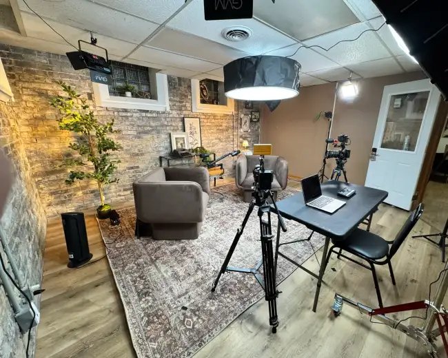 Podcast studio built by Studio Solutions